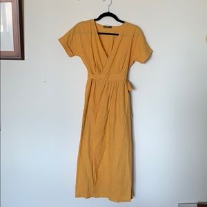 Cotton midi wrap dress